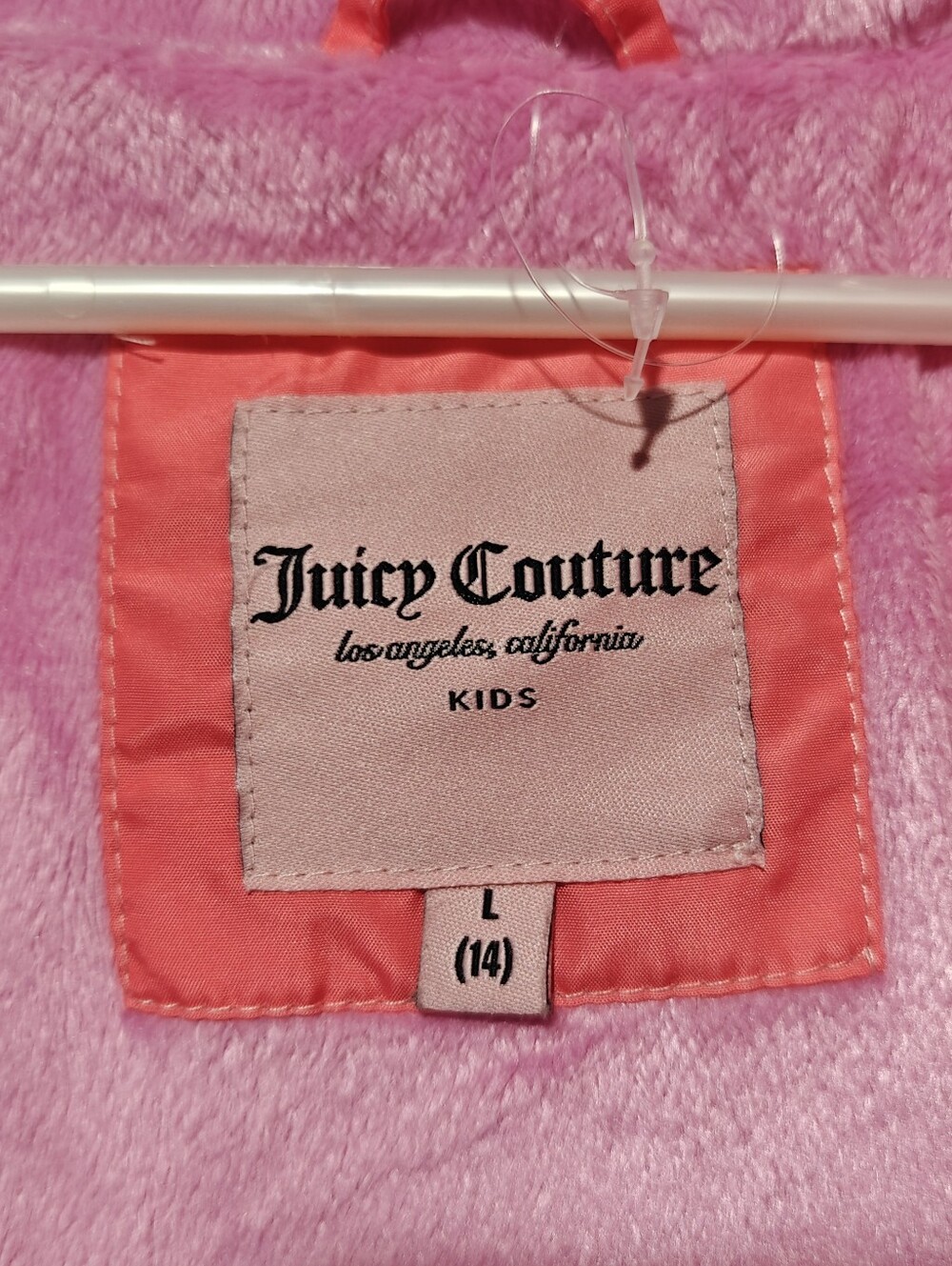 Y2K Juicy Couture Ombre Puffer Winter Coat Girl's Large 14 Pink Purple Preppy - Picture 6 of 9